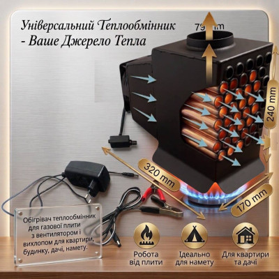 Обігрівач теплообмінник дуйчик тепловентилятор для газової плити з вентилятором і вихлопом для квартири, будинку, дачі, намету Обігрівач теплообмінник дуйчик тепловентилятор для газової плити з вентилятором і вихлопом для квартири, будинку, дачі, намету