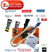 Кабель гбо Stag AEB Zenit на чипі Ftdi з індикацією сигналу з флешкою з програмами та драйверами
