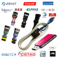 Кабель для діагностики та налаштування ГБО Stag, AEB, Zenit, Europegas і 8-піновий для 99% ГБО 4 плюс флешка з програмами ГБО і драйверами