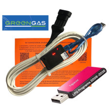 Кабель для діагностики та налаштування ГБО GREENGAS на чипі FTDI з індикацією плюс флешка з програмами ГБО та драйверами