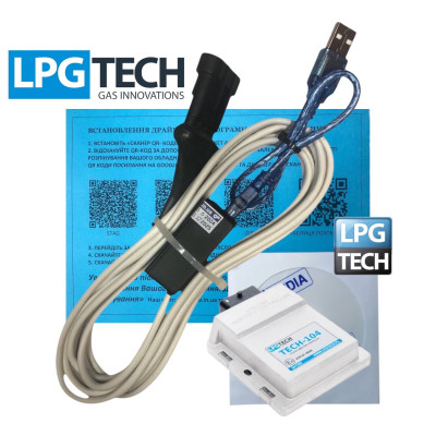 Кабель для налаштування та діагностики гбо LPGTECH TECH-104 з індикацією на чіпі FTDI