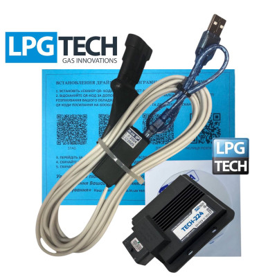 Кабель для налаштування та діагностики гбо LPGTECH TECH-224 з індикацією на чіпі FTDI
