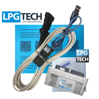Кабель для налаштування та діагностики гбо LPGTECH TECH-314 з індикацією на чіпі FTDI