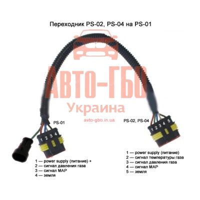 Переходник map sensor PS-02, PS-04 на map sensor PS-01, переходник мап сенсора пс-02, пс-04 на мап сенсор пс-01